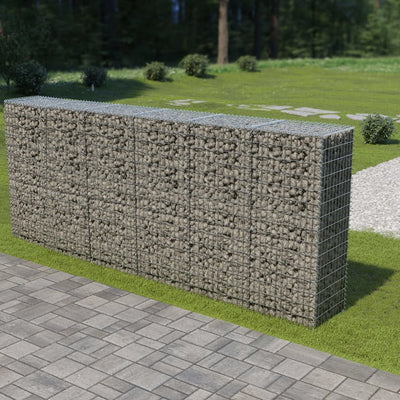 Dealsmate  Gabion Wall with Covers Galvanised Steel 300x50x150 cm