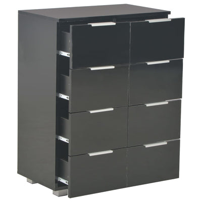 Dealsmate  Sideboard High Gloss Black 60x35x80 cm Engineered Wood