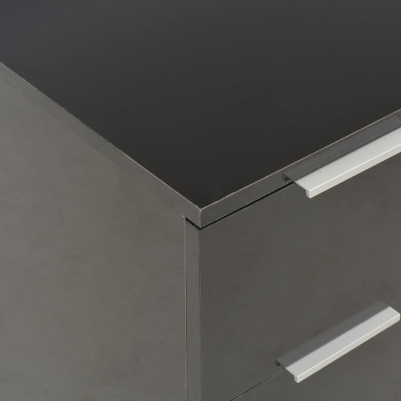Dealsmate  Sideboard High Gloss Black 60x35x80 cm Engineered Wood