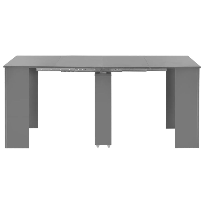 Dealsmate  Extendable Dining Table High Gloss Grey 175x90x75 cm