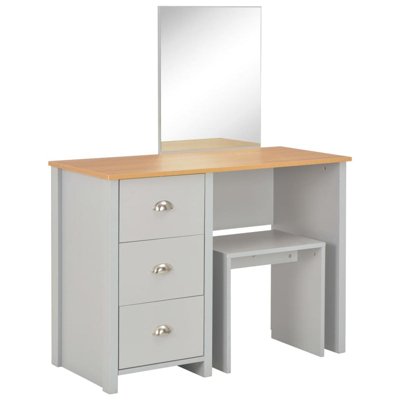 Dealsmate  Dressing Table with Mirror and Stool Grey 104x45x131 cm