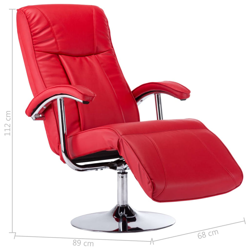 Dealsmate  TV Armchair Red Faux Leather