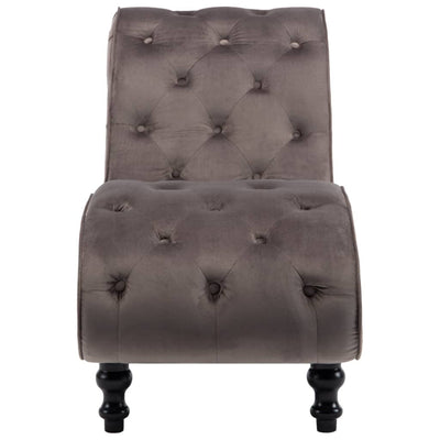 Dealsmate  Chaise Lounge Grey Velvet