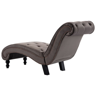 Dealsmate  Chaise Lounge Grey Velvet