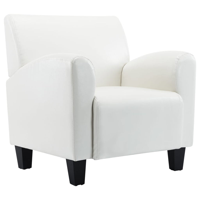 Dealsmate  Sofa Chair White Faux Leather