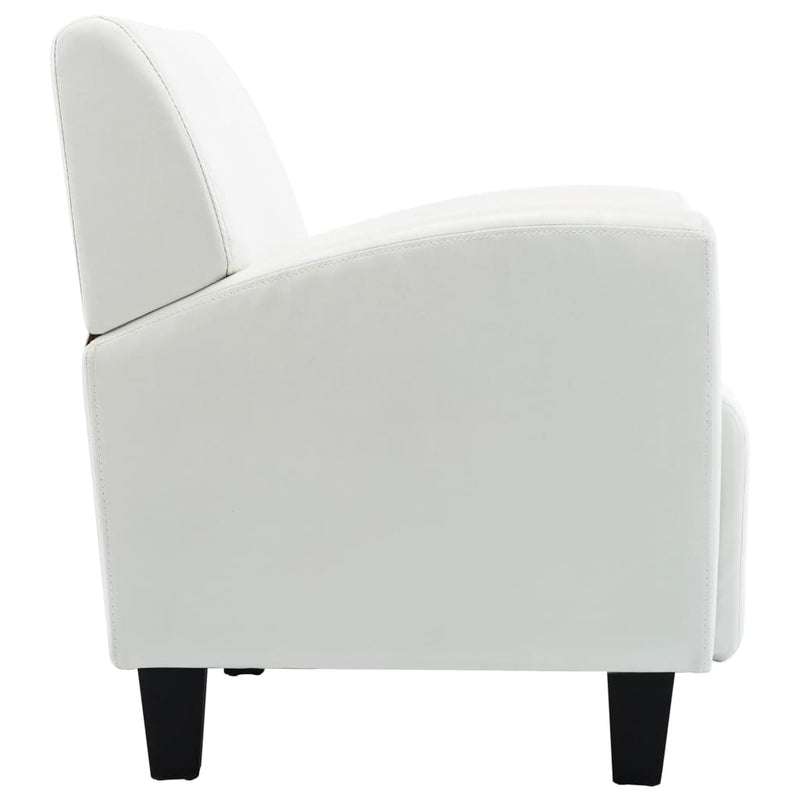 Dealsmate  Sofa Chair White Faux Leather