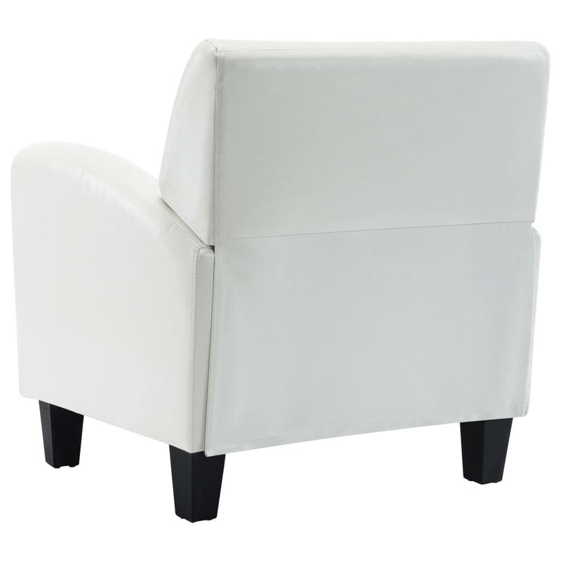 Dealsmate  Sofa Chair White Faux Leather