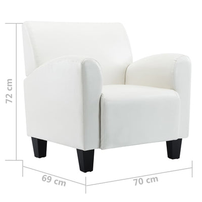 Dealsmate  Sofa Chair White Faux Leather