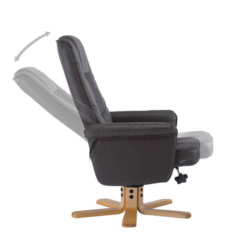 Dealsmate  Armchair with Footrest Grey Faux Leather