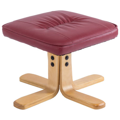 Dealsmate  Armchair with Footrest Wine Red Faux Leather