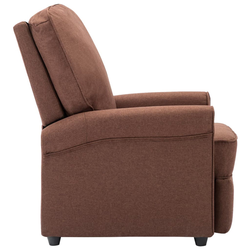 Dealsmate  TV Recliner Chair Brown Fabric