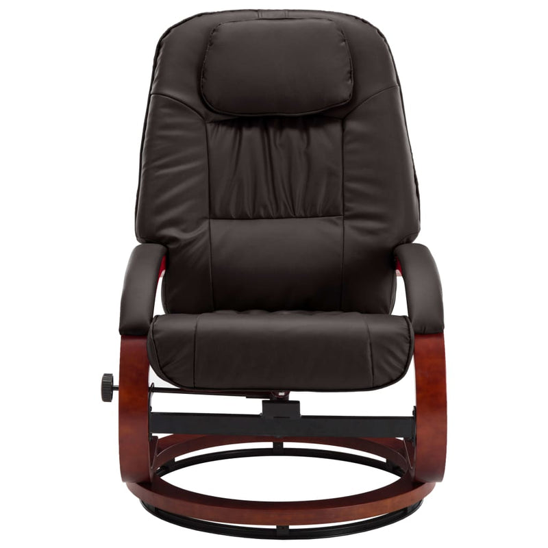 Dealsmate  Reclining Chair with Footstool Brown Faux Leather