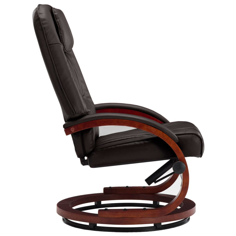 Dealsmate  Reclining Chair with Footstool Brown Faux Leather