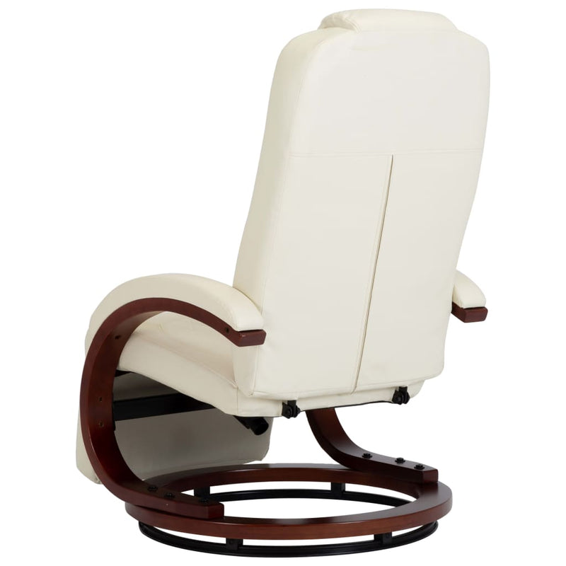 Dealsmate  TV Recliner Cream White Faux Leather
