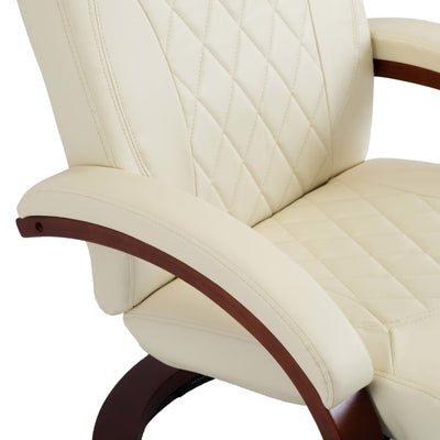 Dealsmate  TV Recliner Cream White Faux Leather