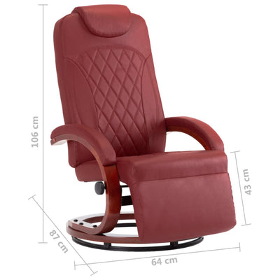 Dealsmate  TV Recliner Wine Red Faux Leather