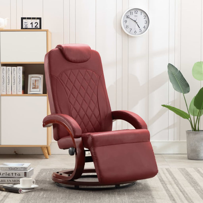Dealsmate  TV Recliner Wine Red Faux Leather