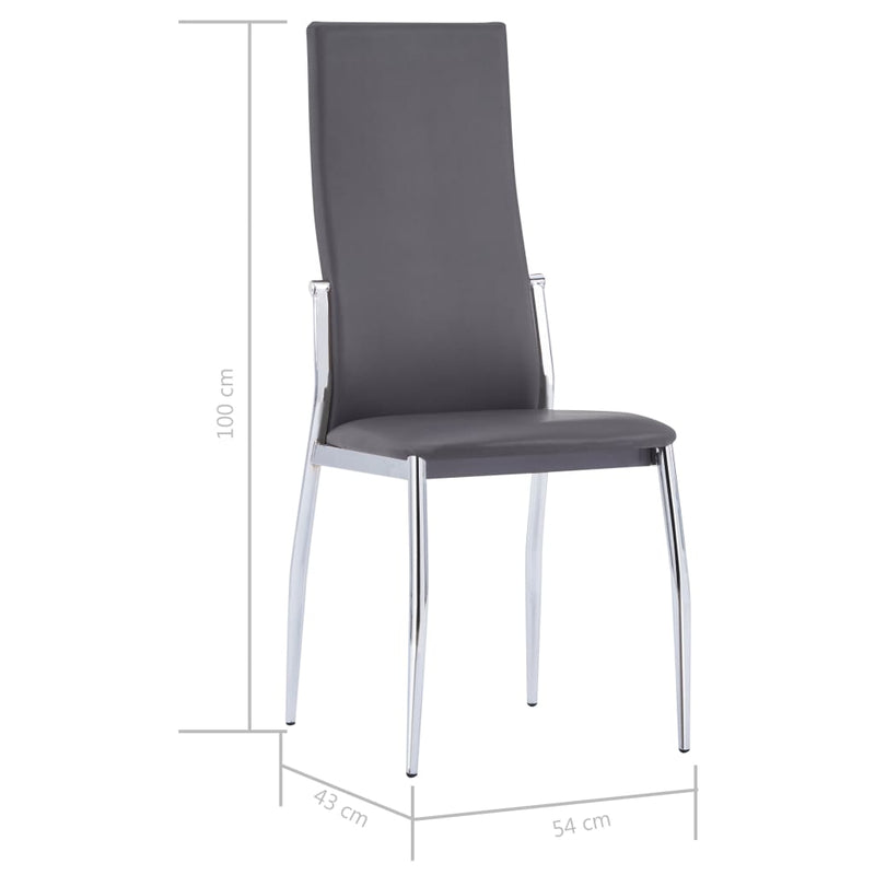 Dealsmate  Dining Chairs 2 pcs Grey Faux Leather