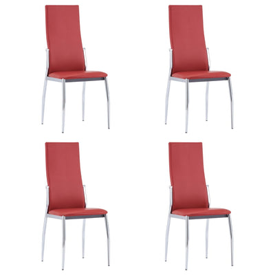 Dealsmate  Dining Chairs 4 pcs Red Faux Leather
