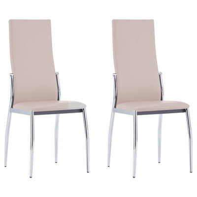 Dealsmate  Dining Chairs 2 pcs Cappuccino Faux Leather