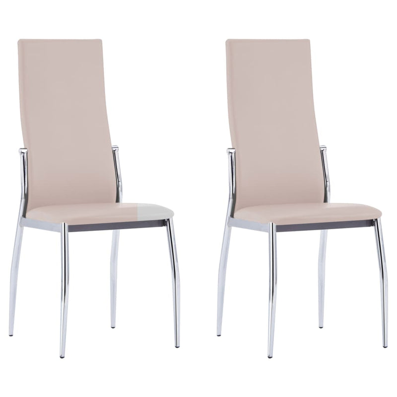 Dealsmate  Dining Chairs 2 pcs Cappuccino Faux Leather
