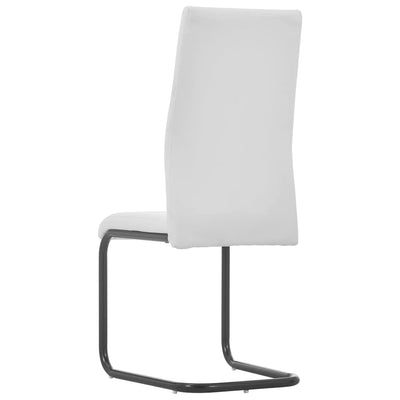 Dealsmate  Cantilever Dining Chairs 2 pcs White Faux Leather