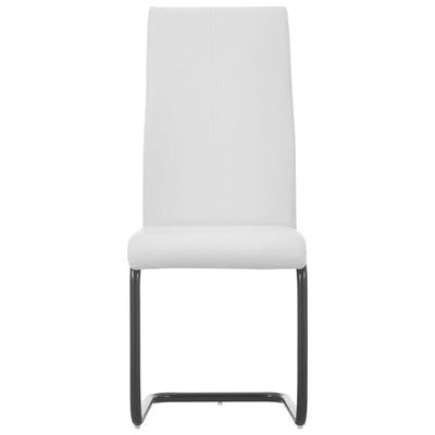 Dealsmate  Cantilever Dining Chairs 4 pcs White Faux Leather
