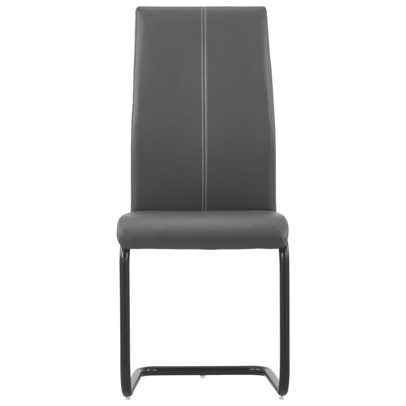 Dealsmate  Cantilever Dining Chairs 4 pcs Grey Faux Leather