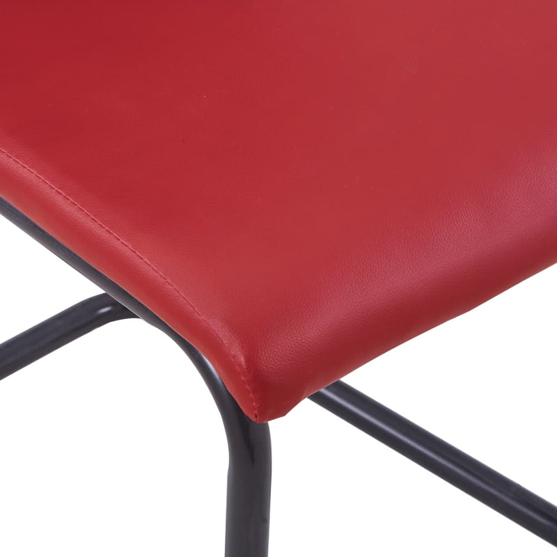 Dealsmate  Cantilever Dining Chairs 4 pcs Red Faux Leather