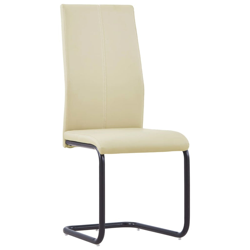 Dealsmate  Cantilever Dining Chairs 2 pcs Cappuccino Faux Leather
