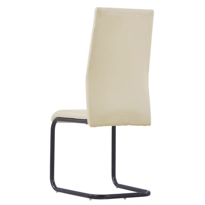 Dealsmate  Cantilever Dining Chairs 2 pcs Cappuccino Faux Leather