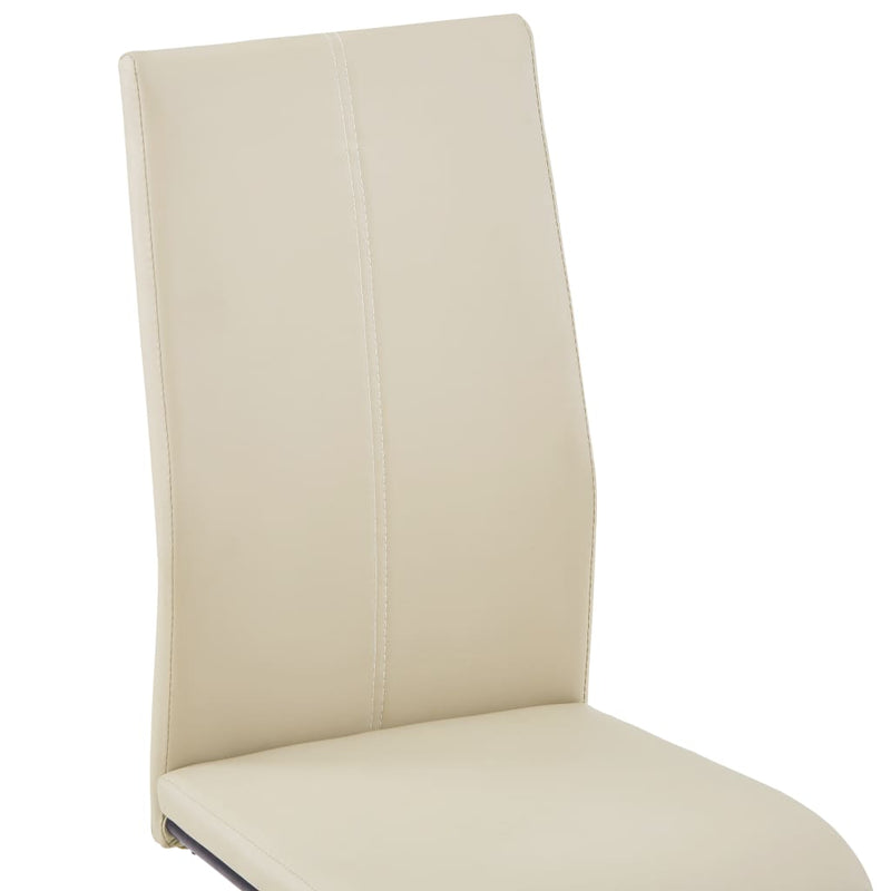 Dealsmate  Cantilever Dining Chairs 2 pcs Cappuccino Faux Leather