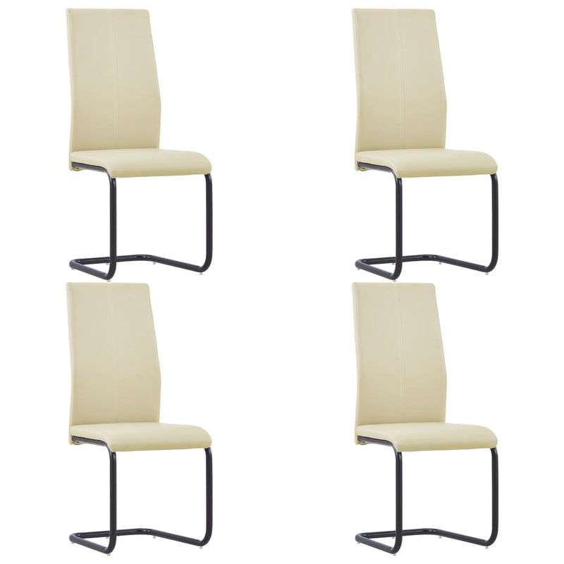 Dealsmate  Cantilever Dining Chairs 4 pcs Cappuccino Faux Leather