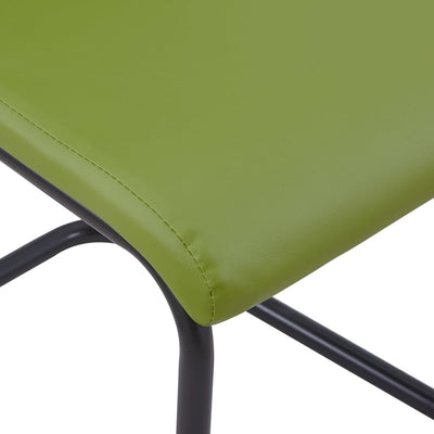 Dealsmate  Cantilever Dining Chairs 2 pcs Green Faux Leather