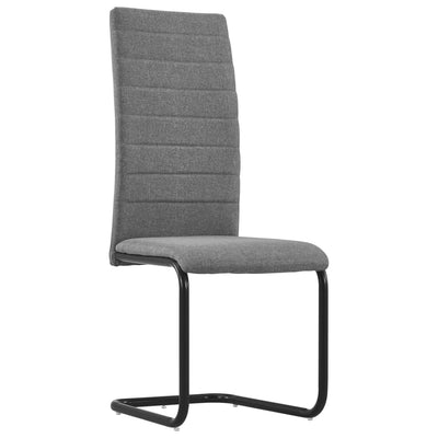 Dealsmate  Cantilever Dining Chairs 2 pcs Light Grey Fabric
