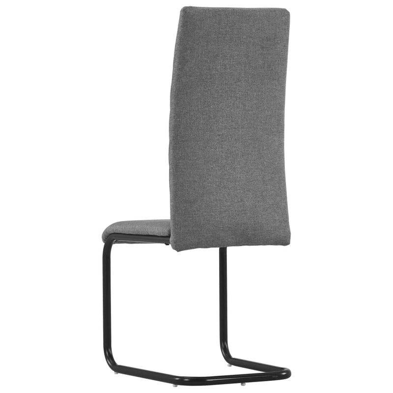 Dealsmate  Cantilever Dining Chairs 4 pcs Light Grey Fabric