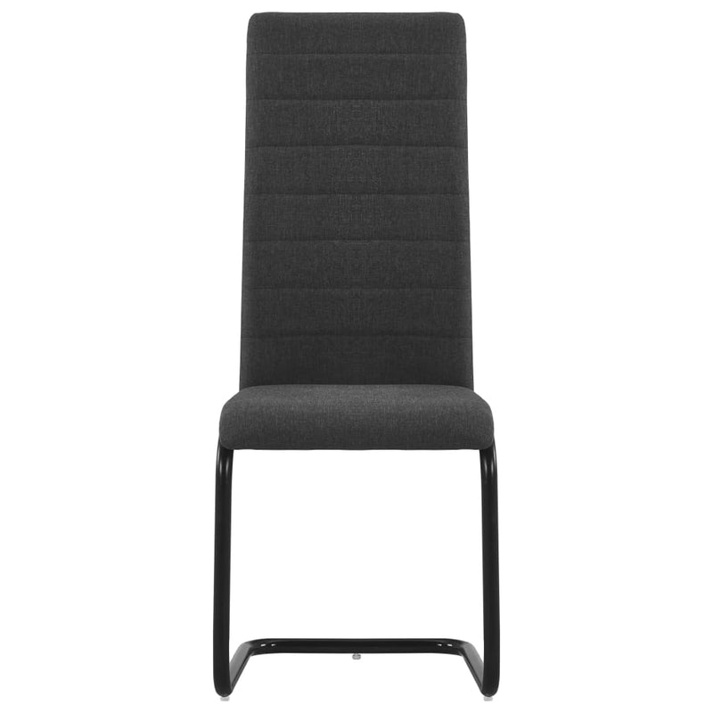 Dealsmate  Cantilever Dining Chairs 2 pcs Dark Grey Fabric