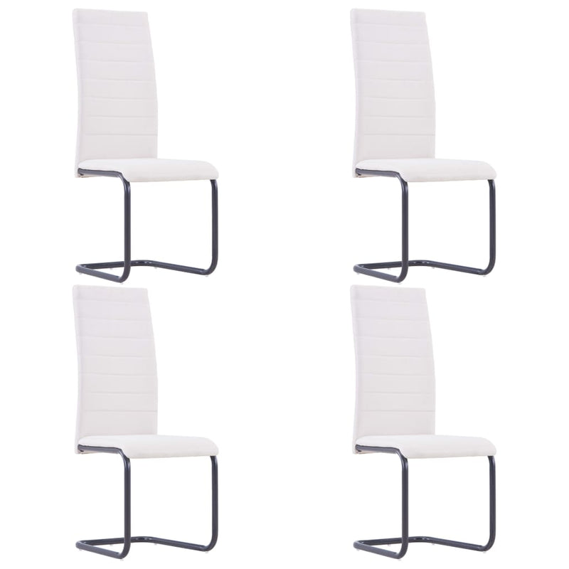 Dealsmate  Cantilever Dining Chairs 4 pcs Cream Fabric