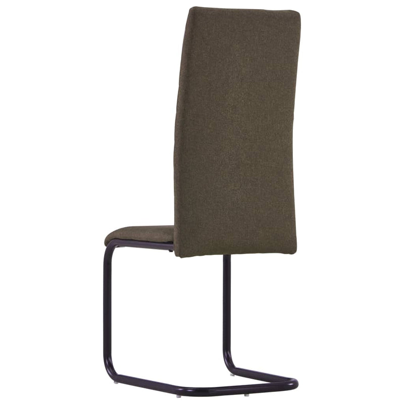 Dealsmate  Cantilever Dining Chairs 2 pcs Brown Fabric