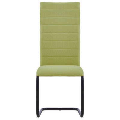 Dealsmate  Cantilever Dining Chairs 2 pcs Green Fabric