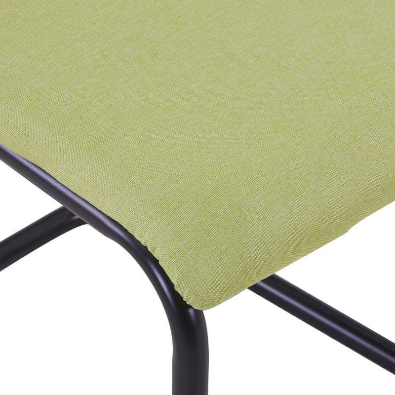 Dealsmate  Cantilever Dining Chairs 2 pcs Green Fabric