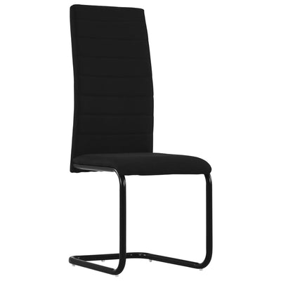 Dealsmate  Cantilever Dining Chairs 2 pcs Black Fabric