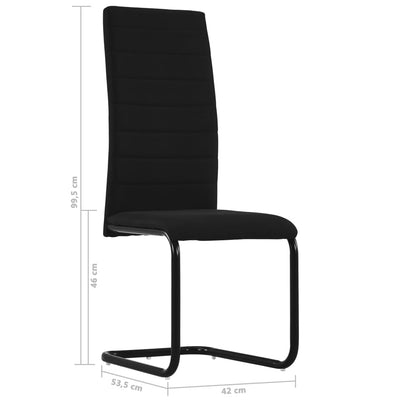 Dealsmate  Cantilever Dining Chairs 2 pcs Black Fabric