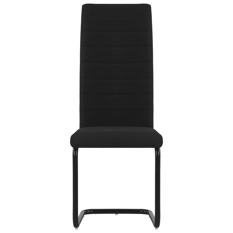 Dealsmate  Cantilever Dining Chairs 4 pcs Black Fabric