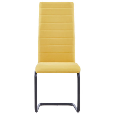 Dealsmate  Cantilever Dining Chairs 4 pcs Yellow Fabric