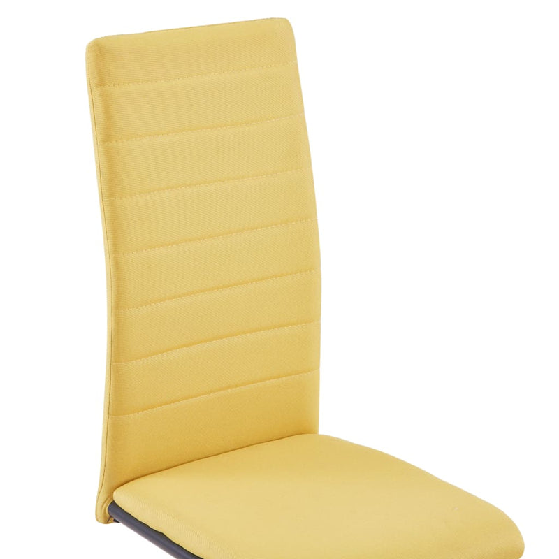 Dealsmate  Cantilever Dining Chairs 4 pcs Yellow Fabric