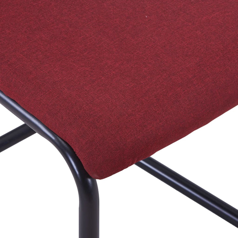 Dealsmate  Cantilever Dining Chairs 2 pcs Wine Fabric