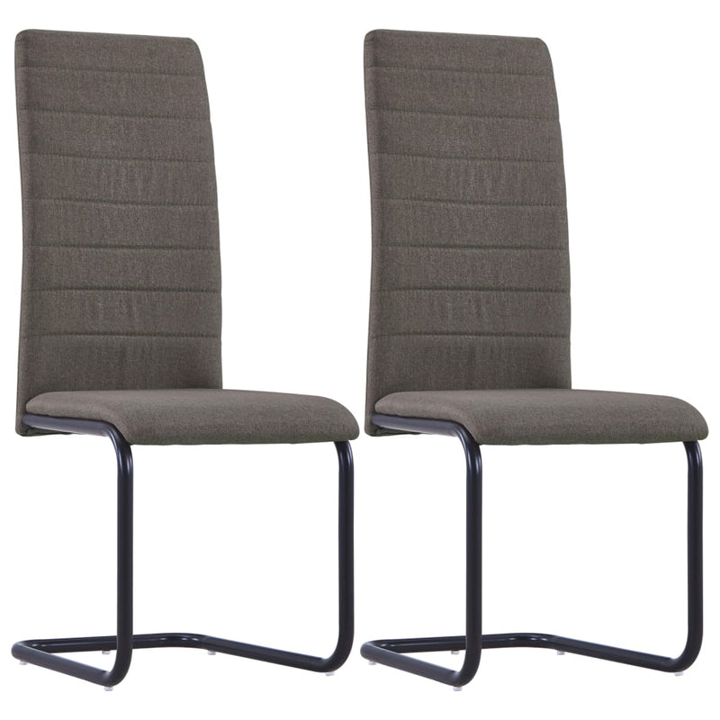 Dealsmate  Cantilever Dining Chairs 2 pcs Taupe Fabric