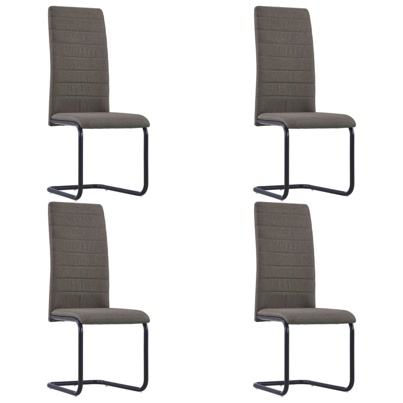 Dealsmate  Cantilever Dining Chairs 4 pcs Taupe Fabric