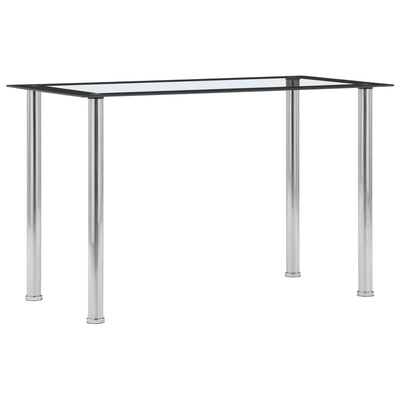 Dealsmate  Dining Table Black and Transparent 120x60x75 cm Tempered Glass